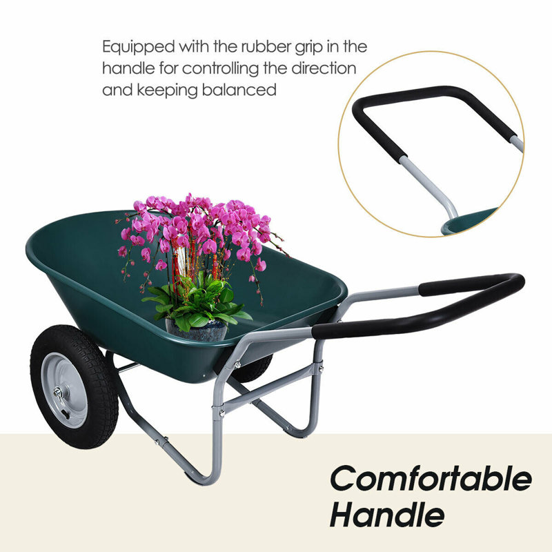 Cruzville 65cm H x 140cm W x 65cm D 10kg Hand Cart, Green