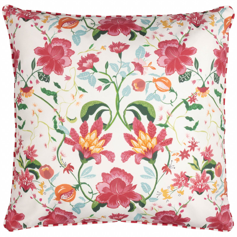 Claudia Indoor / Outdoor Square Throw, Pillow Cover Only - No Insert, Red