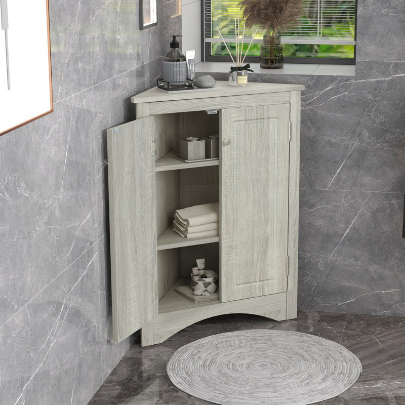 Armoire de rangement en chêne pour salle de bain avec tablettes réglables et armoire autoportante pour la cuisine (Old Sku: Wf291467aal)