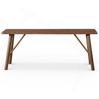Versatile Solid Wood Molly Bench With Mid-Century Design In Walnut Brown