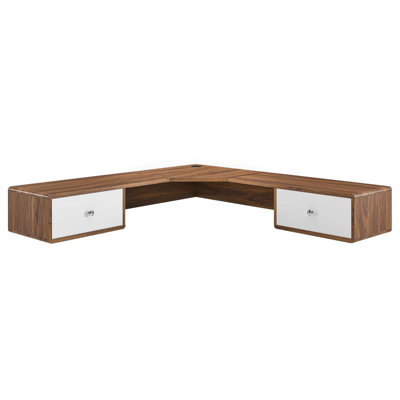 Bureau de coin mural en bois 55 "par Modway