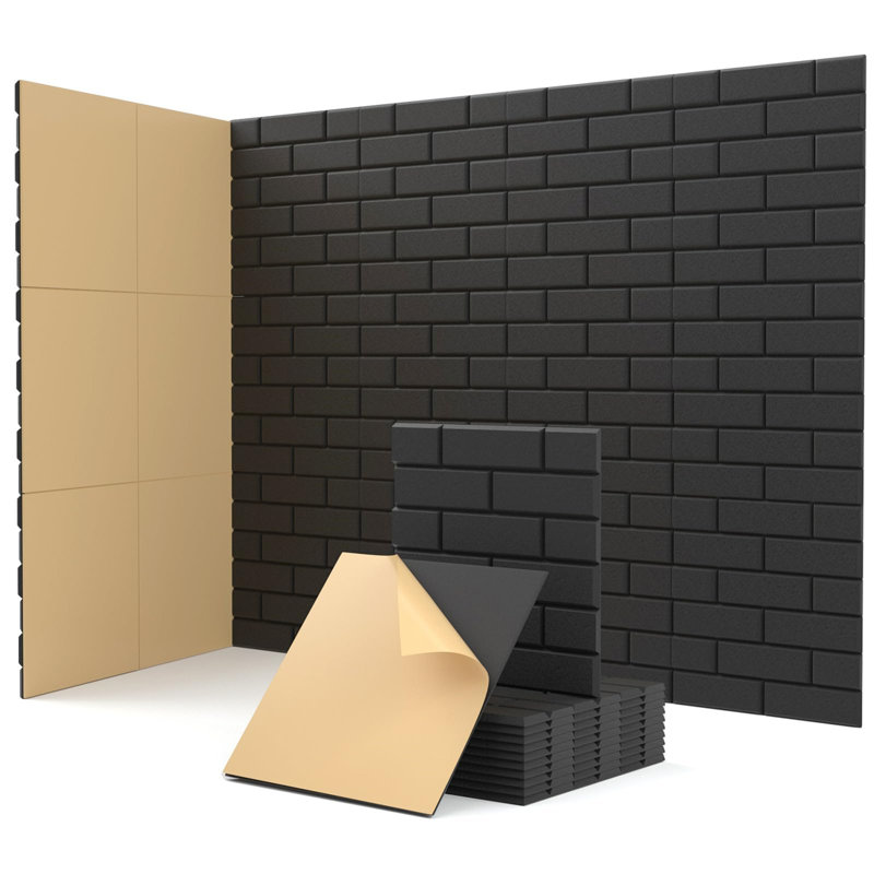 30.5 cm W Faux Brick Wall Paneling in Matte Black  (18-pack)