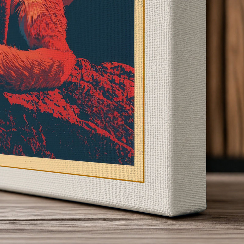 Fox at Dawn Boho - Wrapped Canvas, 24x16 - 61.0 x 40.6 cm, Cream Border