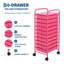 Chariot de rangement à roulettes à 10 tiroirs pour le bureau et la maison - Chariot utilitaire mobile à roulettes - Organisez vos fournitures de loisirs créatifs, maquillage et produits de base pour l'entraînement - Rose rouge-714521435