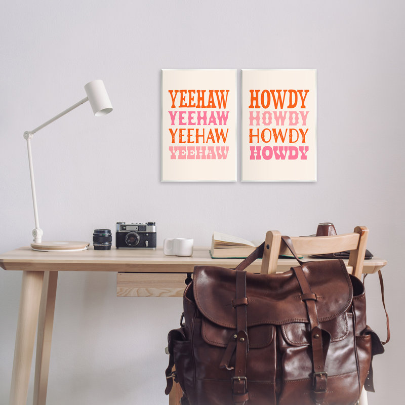 "Yeehaw & Howdy", ensemble de 2 plaques murales par Victoria Barnes, H 15 po x l 10 po
