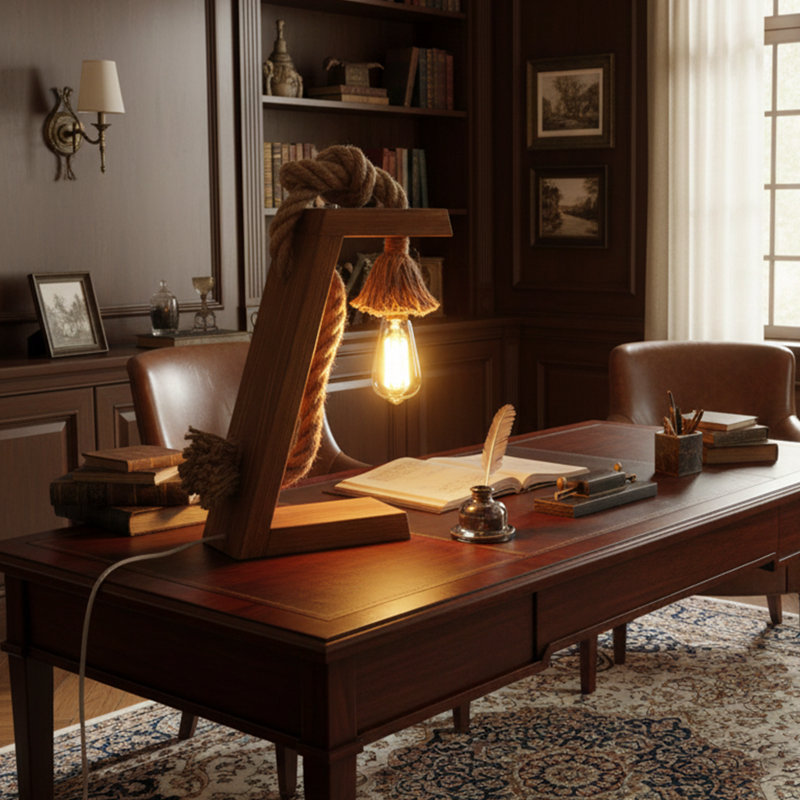 Maelle Wood Arched Lamp