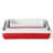 Martha Stewart 3 Piece Rectangular Stoneware Nesting Baker Set in Red