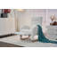 Chaise berçante Teddy en tissu avec repose-pieds réglable, ivoire