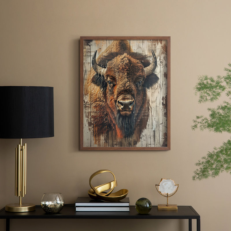 ANIMALS Series CDXCI, reproduction encadrée - bois massif, H 15 po x l 12 po, Noyer