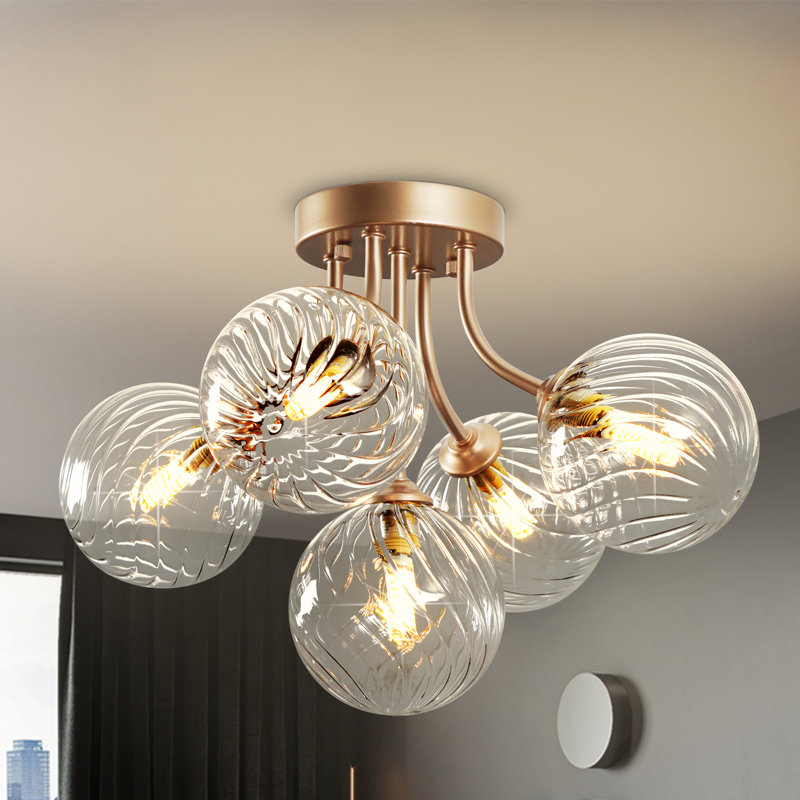 Plafonnier encastré 5 lumières moderne pour chambre à coucher, salle de bain et salle à manger