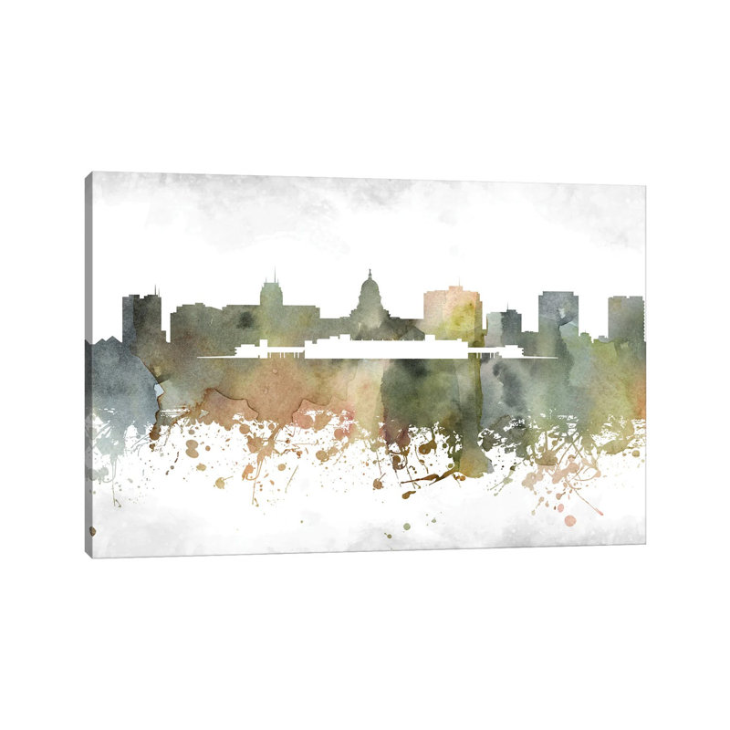 Madison Skyline by WallDecorAddict - Wrapped Canvas Print, 66.04 cm H x 45.72 cm W x 1.91 cm D