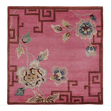 Art Deco One-of-a-Kind 3'0X3'1 Hand Knotted Area Rug