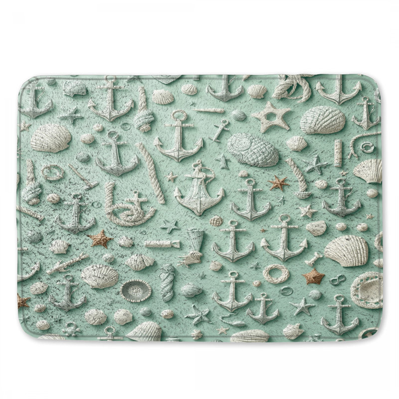 Tapis de bain Shells Anchors Rope Seashells, L 34 po x L 21 po