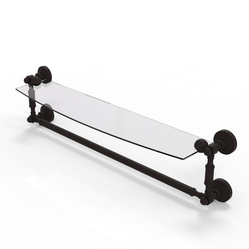 Beresford Bracket Shelf with Towel Bar, 5" H x 25.7" W x 6.1" D, Oil Rubbed Bronze