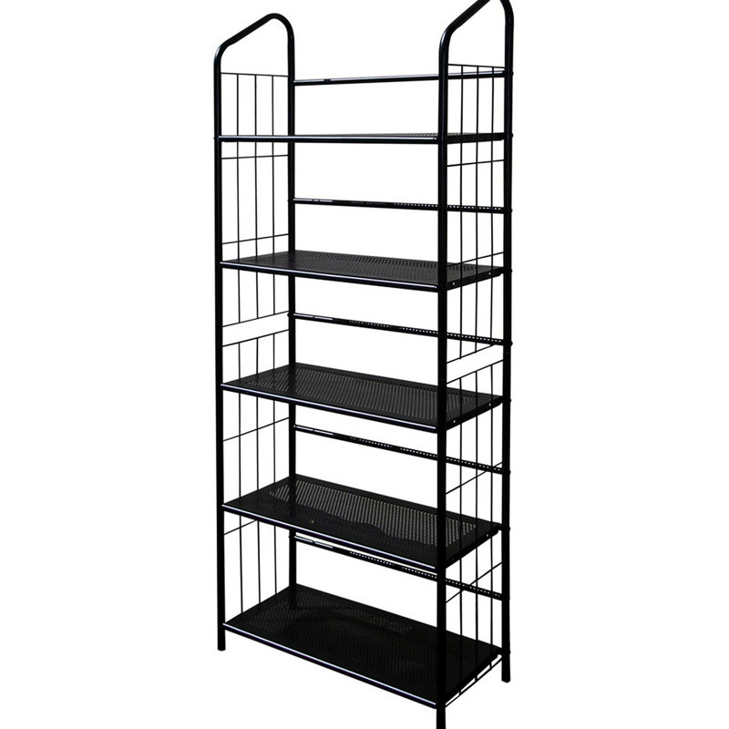 Bibliothèque à 5 coins en métal, hauteur de 64 po, noir - Maximisez le rangement de votre pièce. Facile à assembler pour une utilisation polyvalente, cette grande bibliothèque offre un espace de rangement précieux pour le bureau, le salon, l'installation.