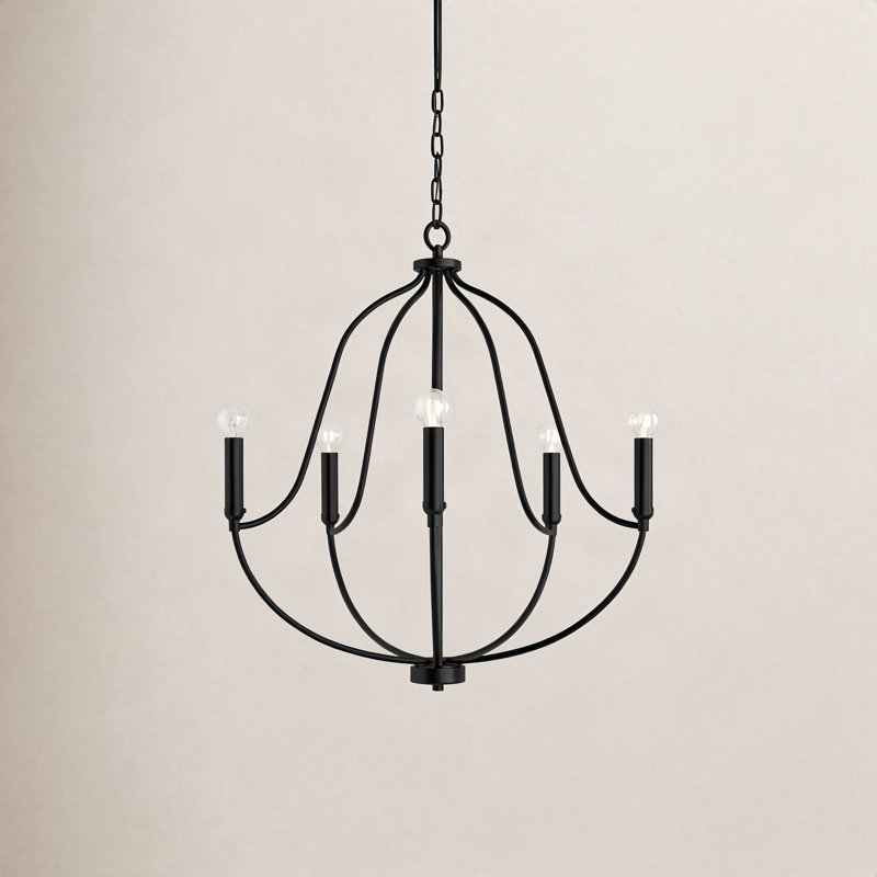 Kanda 5-Light Chandelier, Noir mat