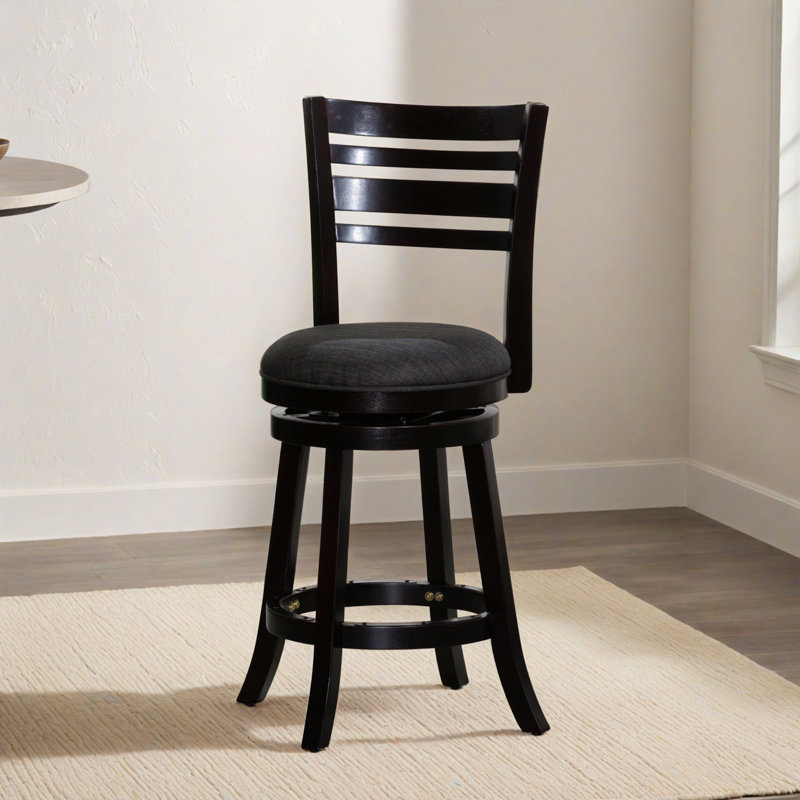 Tabouret de bar pivotant à hauteur de comptoir 24,02 po (ensemble de 1), Gris anthracite, Espresso