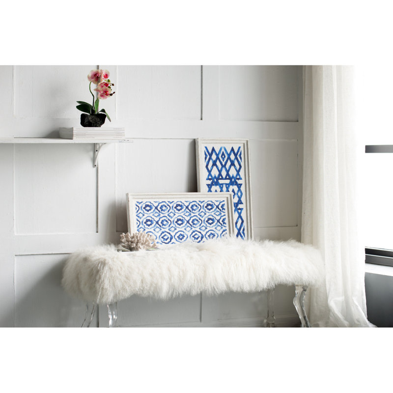 Ensemble de 2 sculptures suspendues bleues et blanches, décoration murale moderne, 12,5 po x 24,5 po