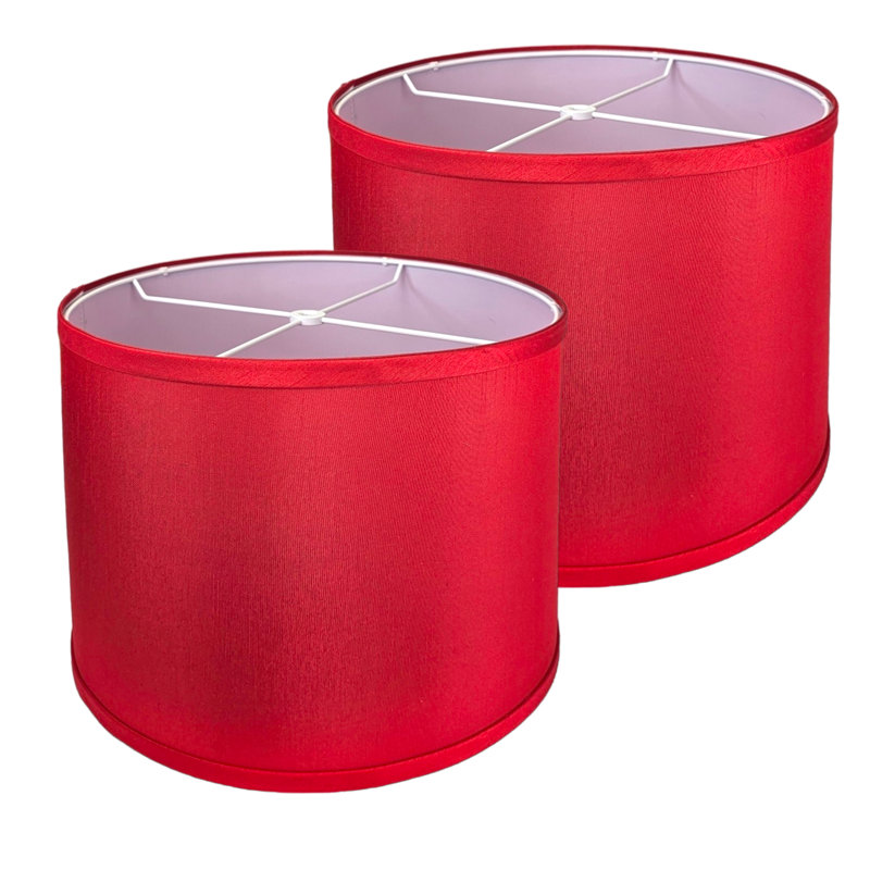 Abat-jour tambour facile à assembler, Rouge, H 10 po x l 16 po x P 16 po