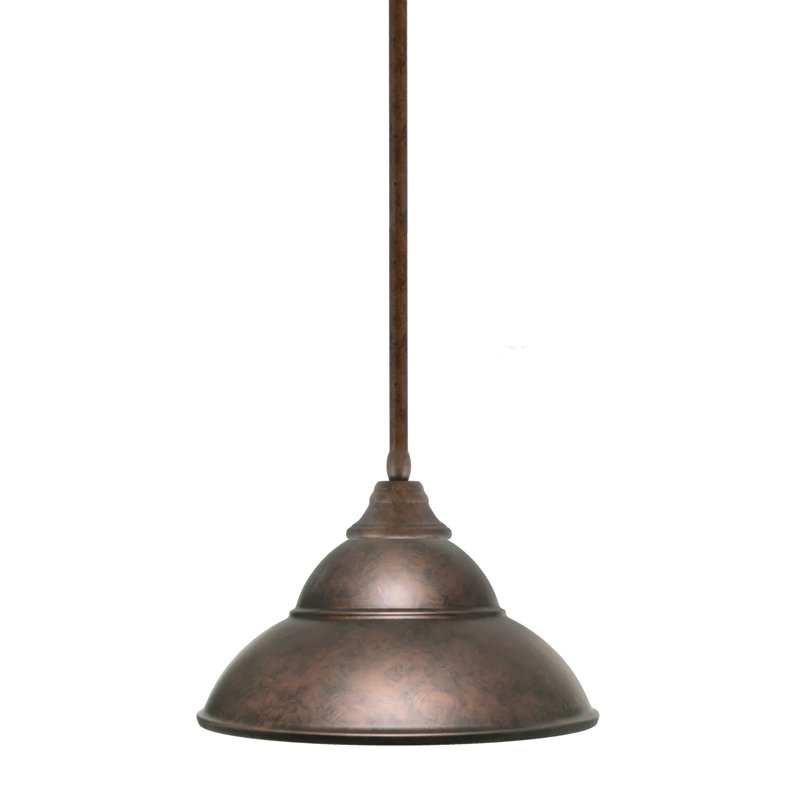 Any Stem Hung Pendant With Double Bubble Metal Shade, Bronze, Brushed Nickel, 9" H x 13" W