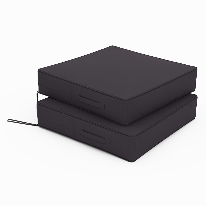 Coussins de siège d'extérieur (ensemble de 2), Gris, 4 pouces, L 19 po x P 19 po