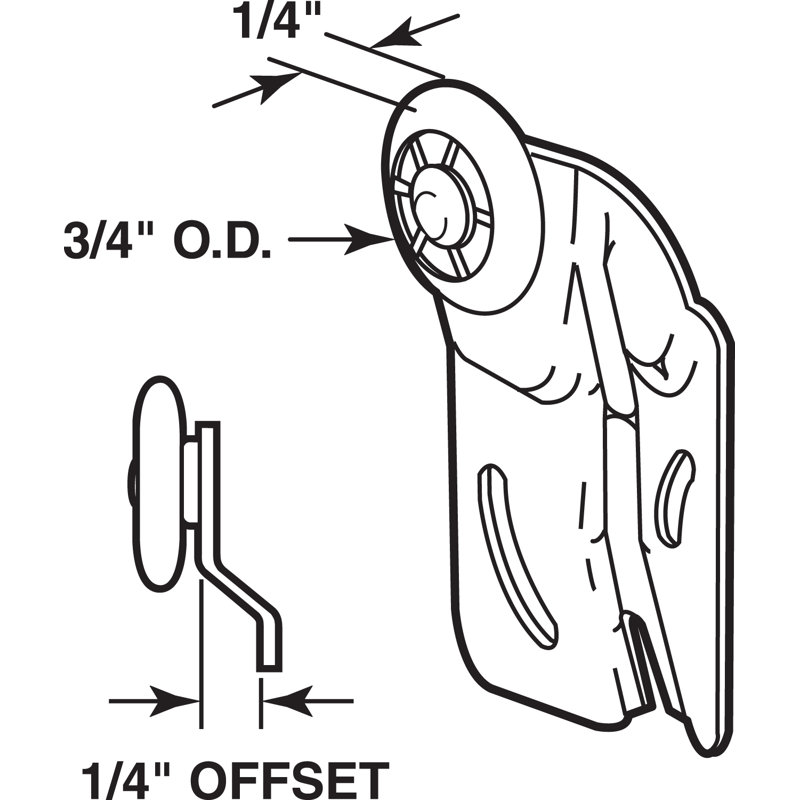 Rouleau avant de porte d'armoire Prime-Line