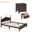 Ensemble de chambre à coucher 3 pièces avec lit plateforme en bois et deux tables de chevet Retro, fabrication en pin massif pour plus de durabilité et de style-506276312-506276311