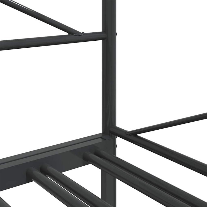 Daybed With Trundle Steel Expandable, Black, Queen
