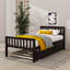 Structure de lit plateforme en bois robuste avec lit gigogne extensible-1258968505