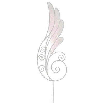 38.5"" Iridescent Glittered Angel Wing Craft Pick -  Tori Home, XAR356-WH/IR