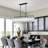 6-Light Dimmable Kitchen Island Pendant Rectangle Chandelier