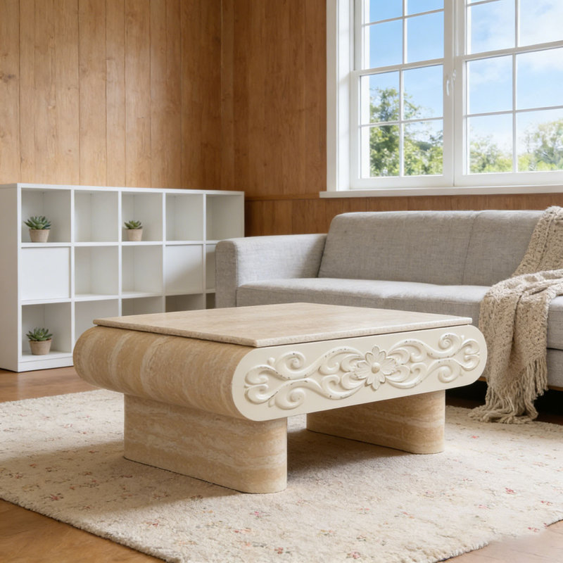 Table basse à plateau relevable Modern, Jaune