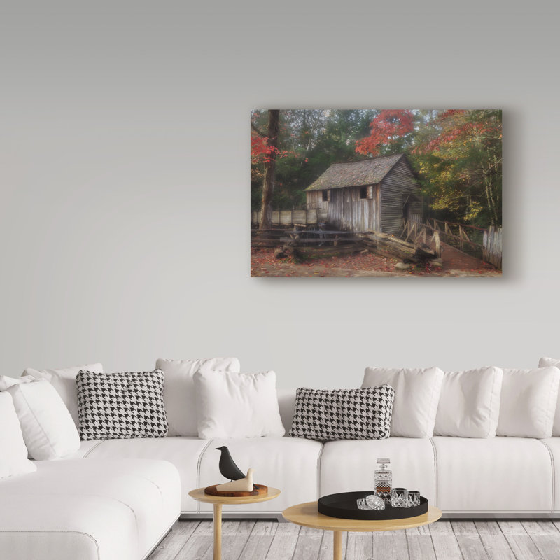 «Cades Cove Grist Mill» de Fillmer, reproduction de photo sur toile tendue, H 22 po x l 32 po x P 2 po