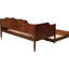 Lit de jour simple avec lit gigogne, bois de cerisier, silhouette classique moderne, panneau décoratif, grain de bois naturel, lit gigogne pour un espace de couchage supplémentaire dans la chambre à coucher