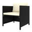 Chaise d'appoint d'extérieur, texture lisse, conception à accoudoirs, rotin de polyester gris