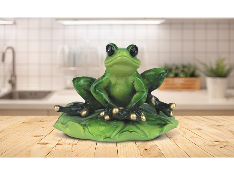 Figurine de grenouille sur nénuphar 3,75 po
