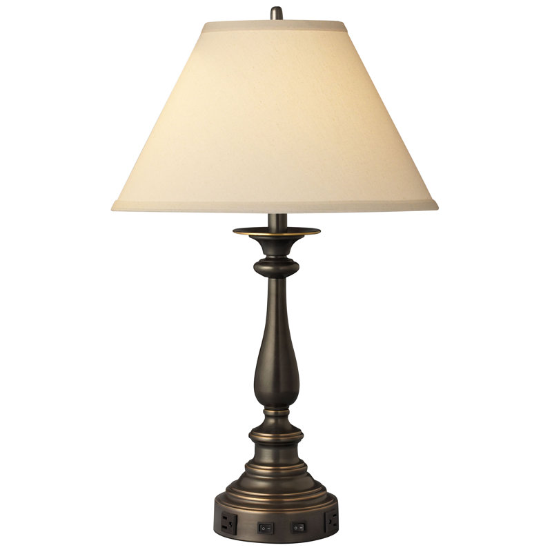 Lampe de table bronze avec sortie 29 "traditional Madison bronze