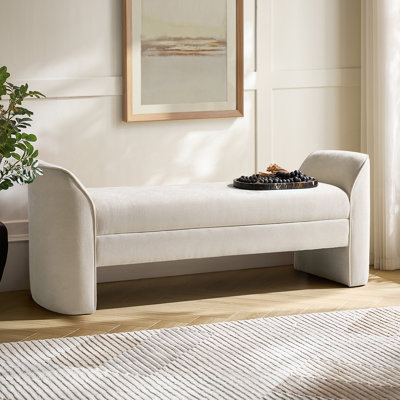 Banc rembourré en tissu 57 po Elizabeth