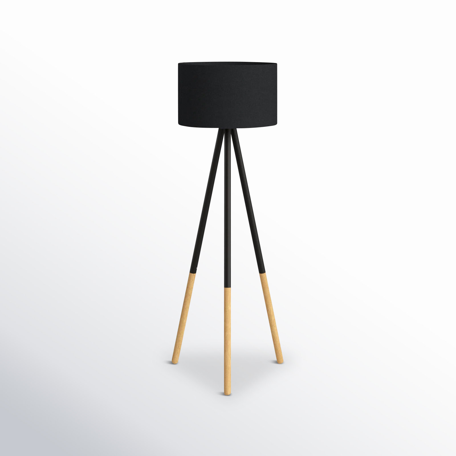 Skyler 60.25'' Dimmable Smart Enabled Floor Lamp, Matte Black/Light Brown