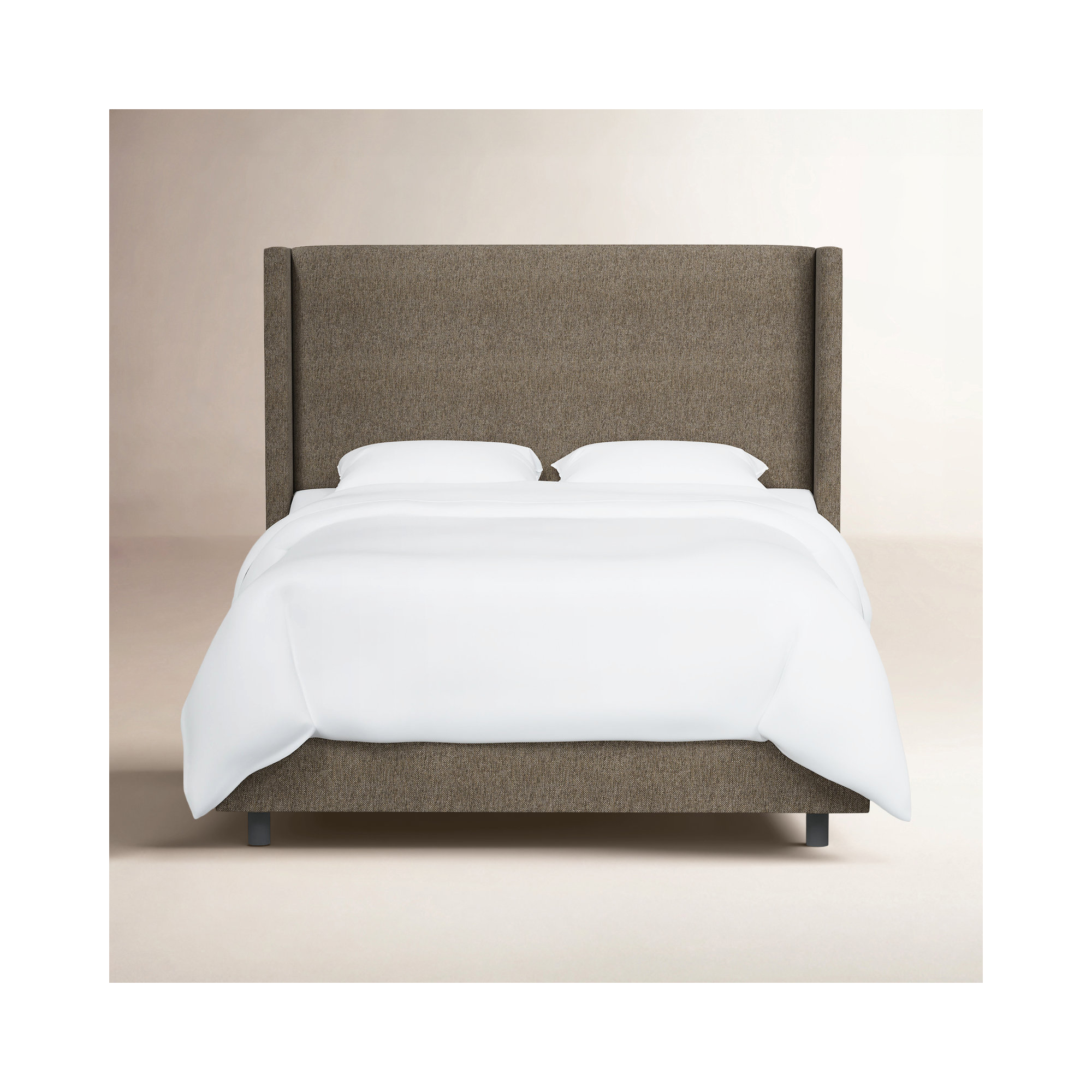 Benson Upholstered Wingback Bed, California King, Brown