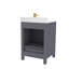 Meuble-lavabo simple 24 po avec plateau en quartz blanc Rooh-101808845-101808847