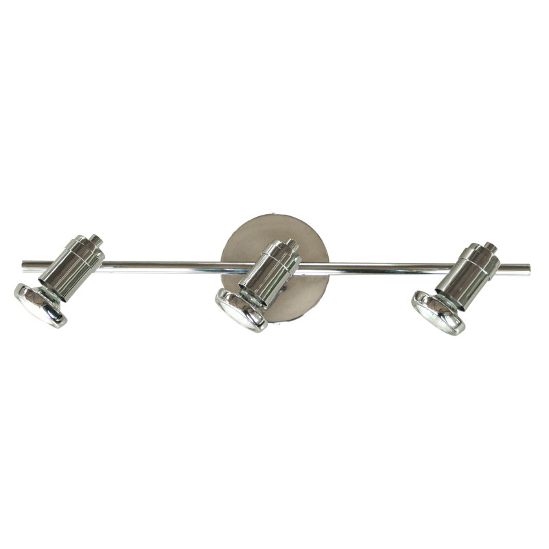 Ensemble de rail d’éclairage 3 lumières Lindaro, Chrome