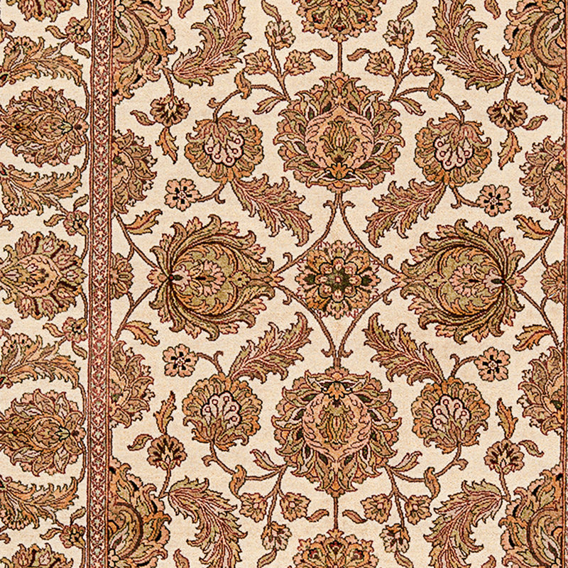 High-Quality Hand-Knotted Ivory Area Rug