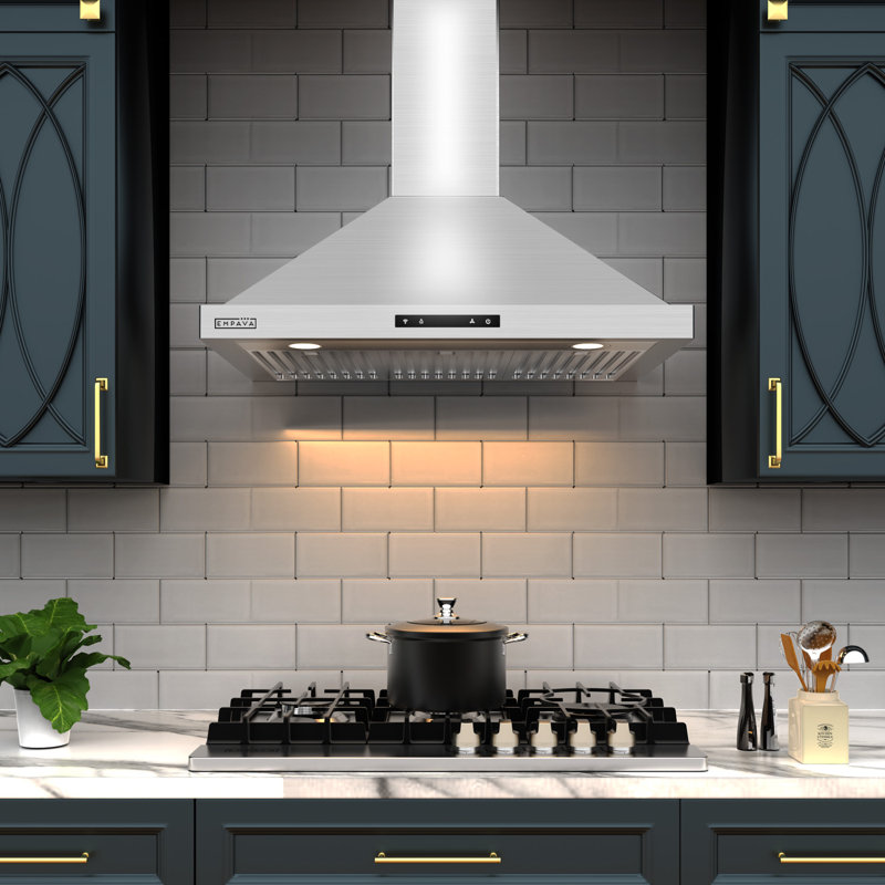 30" Stainless Steel Wall Mount Range Hood with Touch Controls