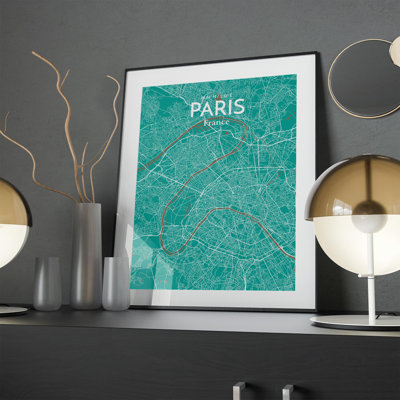 Paris City Map in Nature 1 Piece Wall Art