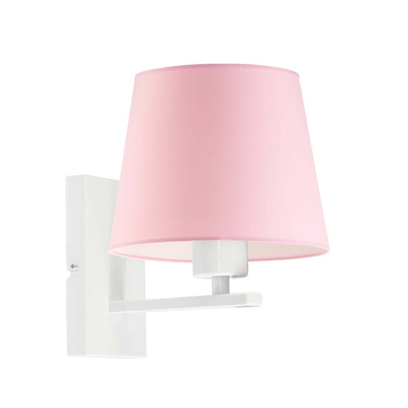 Asawir Steel Armed Sconce, White, Light Pink