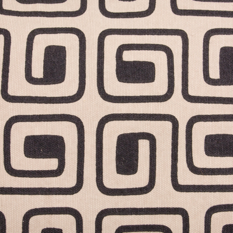 Safara Abstract Rectangular Throw Cushion With Filling, Black