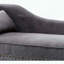 Chaise longue avec garniture cloutée, tissu semblable à du lin et coussin-297598570