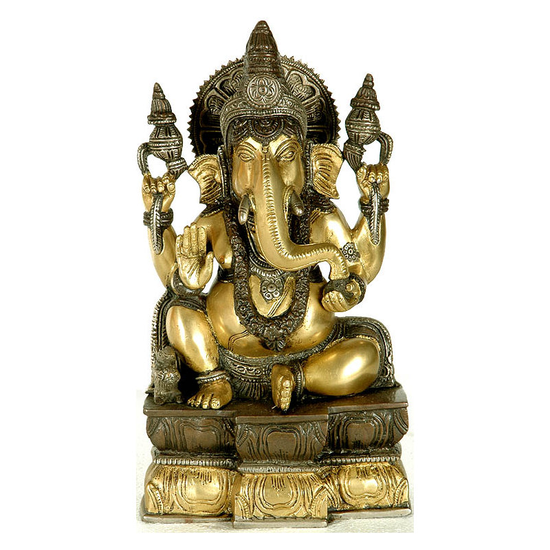 Ganesha assis à quatre bras