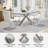 5-Piece Modern Dining Set, 70” Faux Marble Rectangular Table with Metal Base & 4 PU Leather C-Shape Base Chairs-115234431-115234425-115234427